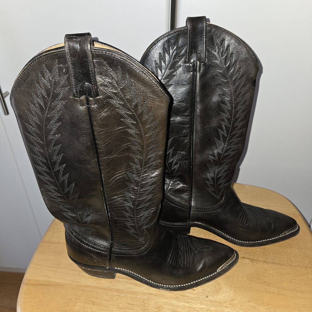 Black/brown Western Cowboy Boots Ladies Size 6